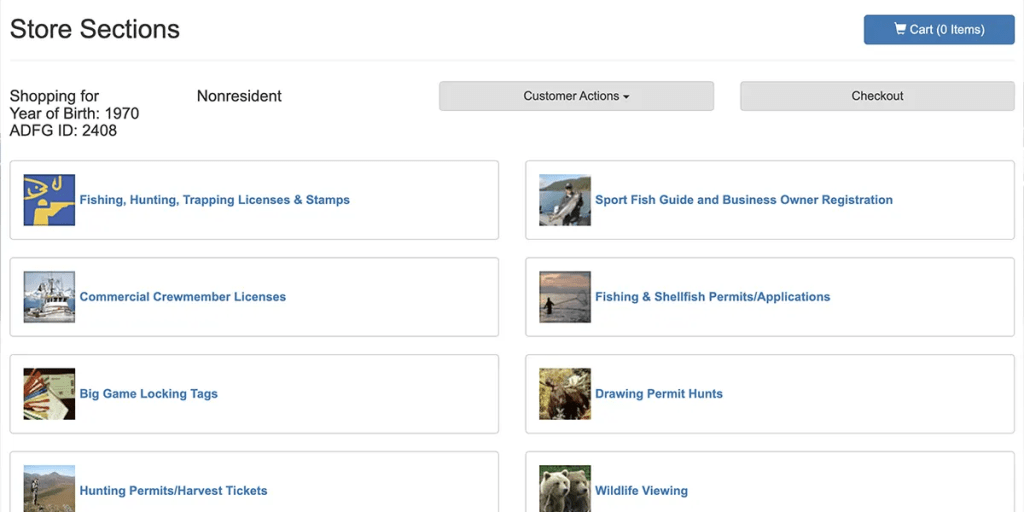 ADFG Purchase Fishing License step 2