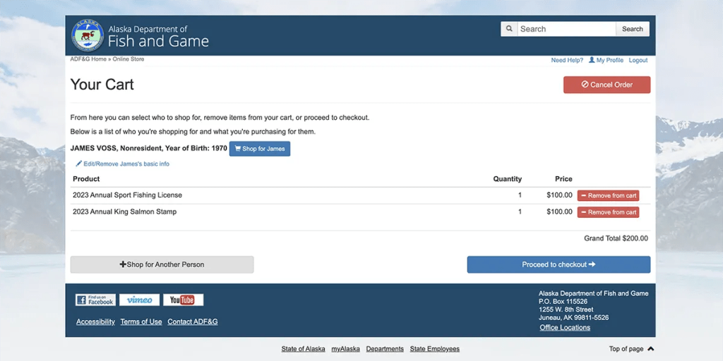 ADFG Step 6 Alaska Fishing License Purchase