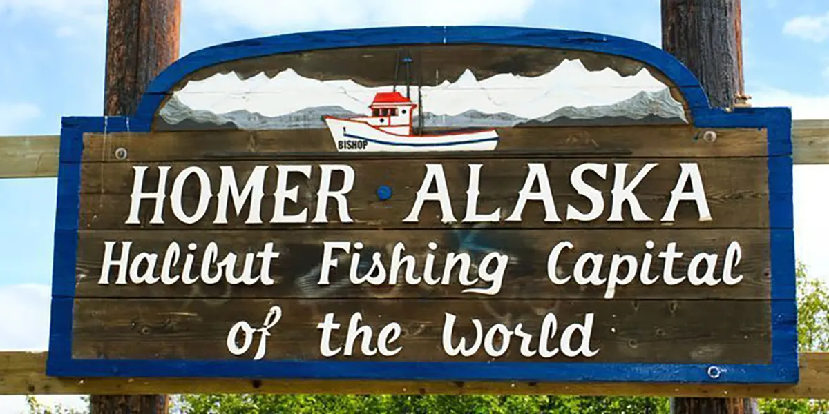Homer, Alaska Halibut Capital Of The World Sign